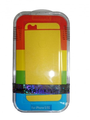 Захисна плівка Remax для iPhone 5/5S/5SE (front+back) Pure Sticker Yellow