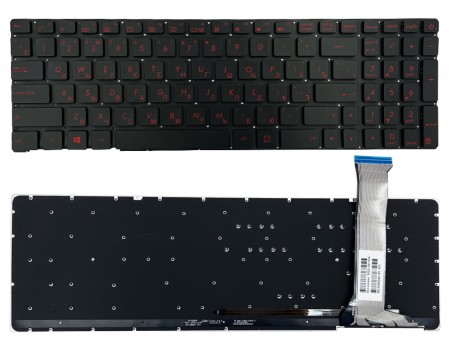 Клавіатура Asus ROG GL752VW GL752VW GL552 GL552JX GL552VW GL552VX чорна без рамки Прямий Enter підсвічування RED PWR Original PRC (0KNB0-662CUS)