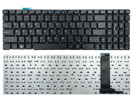 Клавіатура для Asus N56 N56V N76 N76V N550 N750 Q550 R501 R750 чорна без рамки Прямий Enter High Copy (9Z.N8BSU.101)