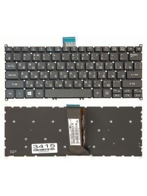 Клавіатура Acer Aspire V5-122P V5-132P чорна без рамки Прямий Enter Підсвічування High Copy (NSK-R71BW0R)