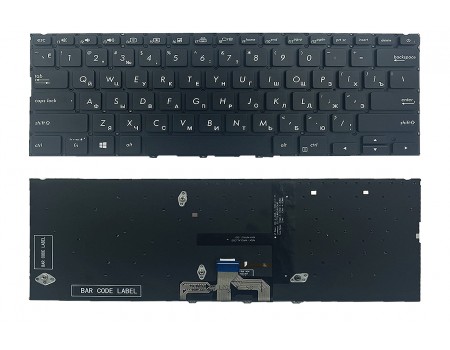 Клавіатура Asus ZenBook 14 UX433FA UX433FN UX433FL чорна без рамки Прямий Enter підсвічування PWR UKR Original PRC (0KN1-5Z2UA13)