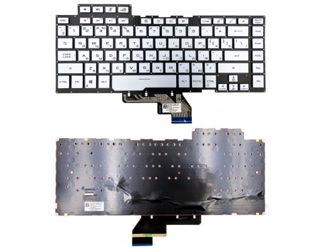 Клавіатура Asus ROG Zephyrus M GU502GV, GX502GV GX502GW срібляста без рамки Прямий Enter підсвічування RGB Original PRC (V184662FS1 RU)
