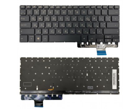 Клавіатура Asus ZenBook Pro 14 UX450FD UX480F чорна без рамки Прямий Enter підсвічування PWR UKR Original PRC (0KN1-5T1UA13)