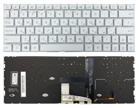 Клавіатура Asus ZenBook 13 UX334FL UX334FA біла без рамки Прямий Enter підсвічування PWR Original PRC (0KN1-963RU13)