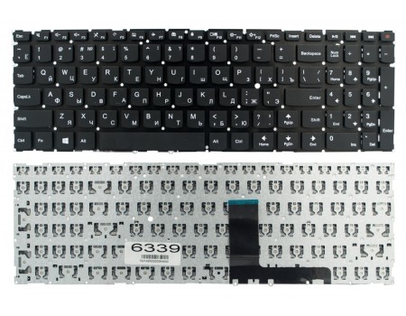 Клавіатура для Lenovo IdeaPad 110-15IBR 110-15ACL Yoga 310-15ISK 310-15ABR 510-15ISK 510-15IKB чорна без рамки Прямий Enter PWR High Copy (PM5NR-RU)