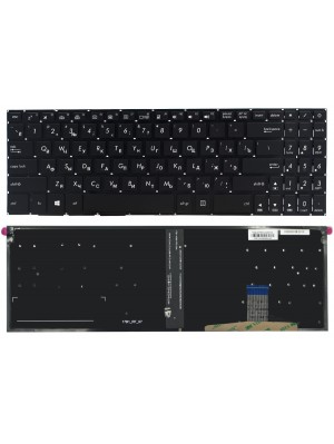 Клавіатура Asus M580GD M580VD M580VN N580VD N580GD N580VN X580VD X580VN чорна без рамки підсвічування Прямий Enter PWR Original PRC (0KN1-291US12)