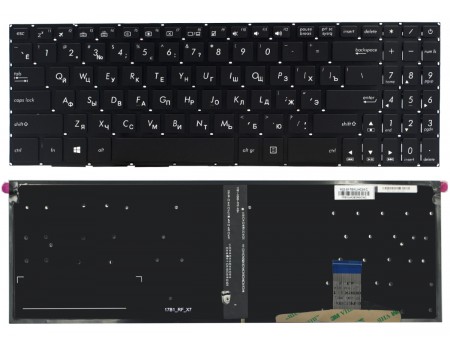 Клавіатура Asus M580GD M580VD M580VN N580VD N580GD N580VN X580VD X580VN чорна без рамки підсвічування Прямий Enter PWR Original PRC (0KN1-291US12)