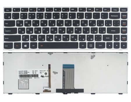 Клавіатура Lenovo IdeaPad G40-30 G40-45 G40-70 G40-75 Z40-70 Z40-75 Flex 2-14 чорне/сіре підсвічування Original PRC (25215630)