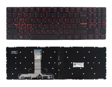 Клавіатура Lenovo Legion Y520-15IKBN Y520-15IKBA Y520-15IKBM R720-15IKBN Y720-15IKB чорна без рамки Прямий Enter підсвічування RED Original PRC (PK1313B5B00)