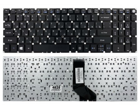 Клавіатура для Acer Aspire E5-523 E5-553 E5-573 E5-722 E5-752 E5-773 F5-521 ES1-533 V5-591G чорна без рамки Прямий Enter PWR High Copy (AEZAAF00010)