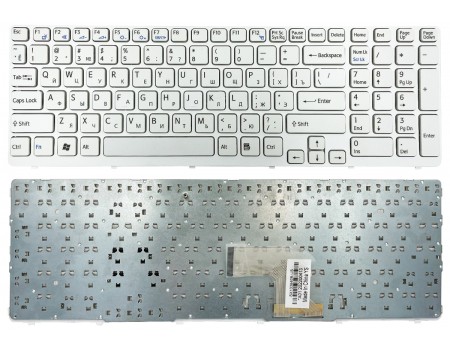 Клавіатура Sony SVE15 SVE17 біла High Copy