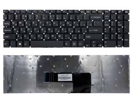 Клавіатура для Sony Fit 15 SVF15 RU чорна без рамки Прямий Enter High Copy (149239561)