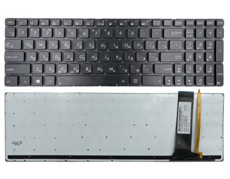 Клавіатура Asus N56 N56V N76 N76V N550 N750 Q550 R501 R750 чорна без рамки Прямий Enter підсвічування Original PRC (AENJ8901010)