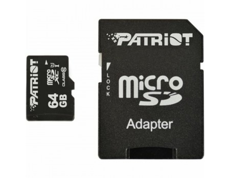 microSDXC (UHS-1) Patriot LX Series 64Gb class 10 (adapter SD)