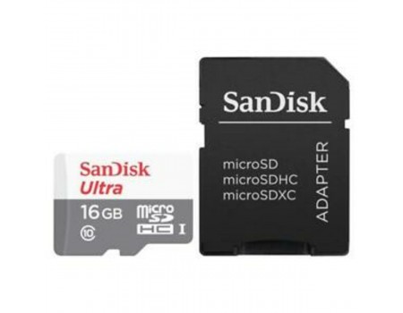 microSDHC (UHS-1) SanDisk Ultra 16Gb class 10 (80Mb/s) (adapter SD)
