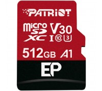 microSDXC (UHS-1 U3) Patriot EP Series 512Gb class 10 V30 (R-100MB/s, W-80MB/s) (adapter SD)