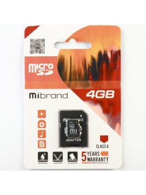 microSDHC Mibrand 4Gb class 6 (adapter SD)