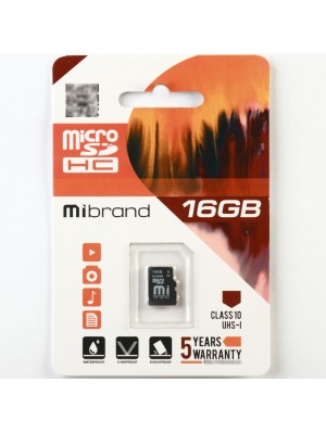 microSDHC (UHS-1) Mibrand 16Gb class 10
