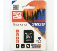microSDHC (UHS-1) Mibrand 32Gb class 10 (adapter SD)
