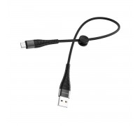 Кабель BOROFONE BX32 USB to Micro 2.4A, 0.25m, nylon, aluminum+TPE connectors, Black