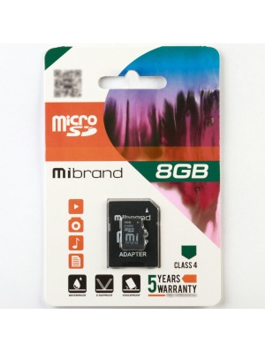 microSDHC Mibrand 8Gb class 4 (adapter SD)