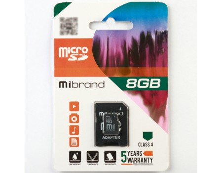 microSDHC Mibrand 8Gb class 4 (adapter SD)