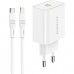 Сетевое зарядное устройство BOROFONE BA57A Easy Speed single port PD20W (Type-C to Lightning) White