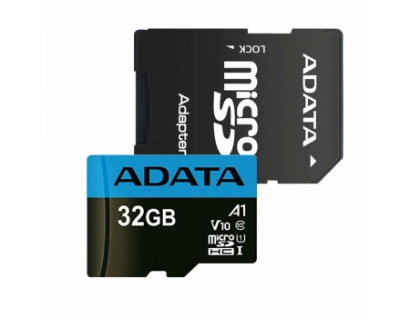 microSDHC (UHS-1) A-DATA Premier 32Gb Class 10 A1 (R-100Mb/s)  (adapter SD)