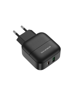 Сетевое зарядное устройство BOROFONE BA46A Premium PD + QC3.0 (Type-C to Lightning) Black