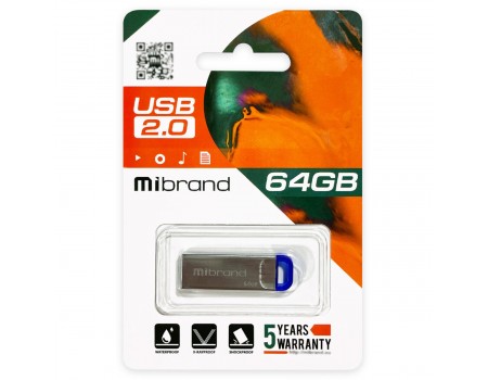 Flash Mibrand USB 2.0 Falcon 64Gb Blue