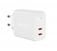 Мережевий зарядний пристрій ACEFAST A9 PD40W(USB-C+USB-C) dual port charger White