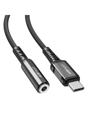 Кабель ACEFAST C1-07 USB-C to 3.5mm aluminum alloy headphones adapter cable Black