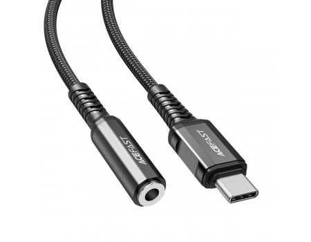 Кабель ACEFAST C1-07 USB-C to 3.5mm aluminum alloy headphones adapter cable Black