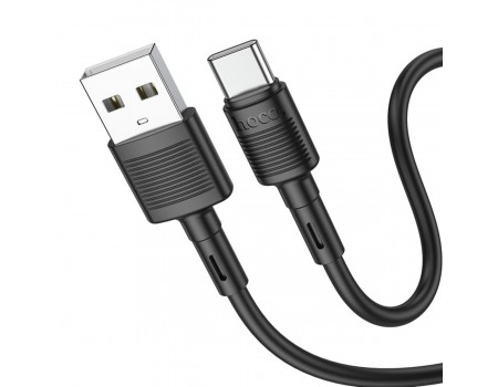 Кабель HOCO X83 USB to Type-C 3A, 1m, PVC, PVC connectors, Black