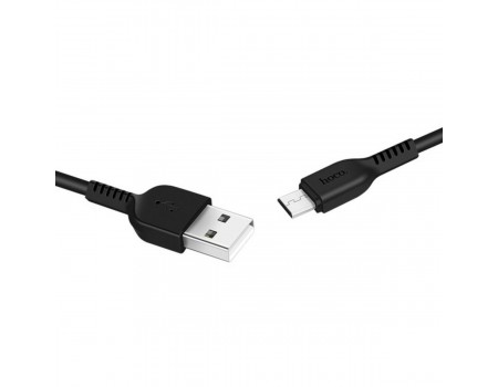Кабель HOCO X20 USB to Micro 2.4A, 1m, PVC, TPE connectors, Black