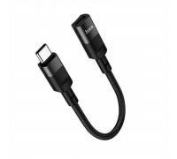 Кабель HOCO U107 Type-C male to iP female adapter cable(L=0.1m) Black