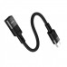 Кабель HOCO U107 Type-C male to iP female adapter cable(L=0.1m) Black