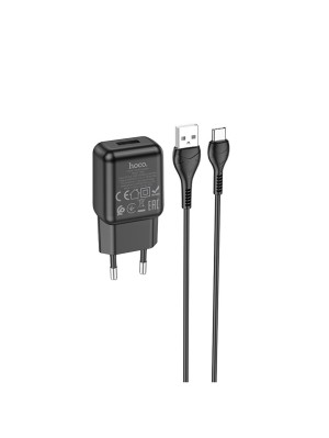 Мережевий зарядний пристрій HOCO C96A single port charger set(Type-C) Black