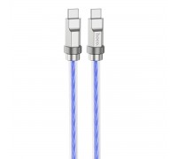 Кабель HOCO U113 Solid 100W silicone charging data cable Type-C to Type-C Blue
