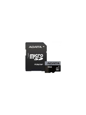 microSDXC (UHS-1 U3) A-DATA Premier Pro 64Gb Class 10 V30S A2 (R-100Mb/s W85Mb/s) (adapter SD)