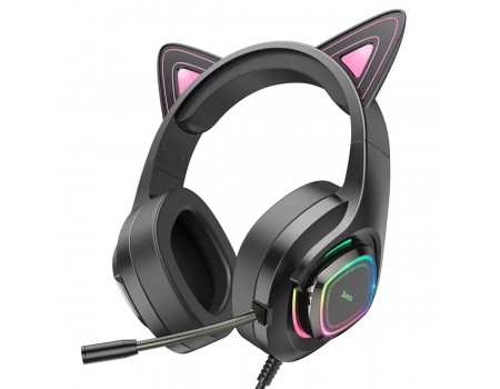 Навушники HOCO W107 Cute cat luminous cat ear gaming headphones Phantom Cat