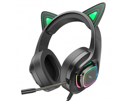 Навушники HOCO W107 Cute cat luminous cat ear gaming headphones Elf Cat