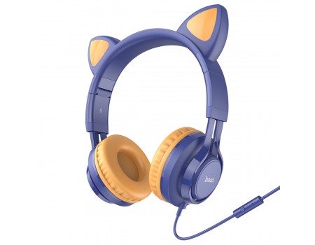 Навушники HOCO W36 Cat ear headphones with mic Midnight Blue