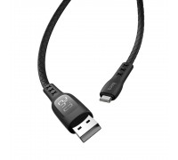 Кабель Hoco S6 с таймером USB to MicroUSB 1.2m черный