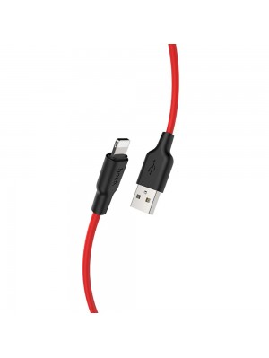  Кабель Hoco X21 Plus USB to Lightning 1m чорно-червоний