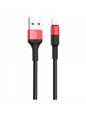  Кабель Hoco X26 USB to Lightning 1m чорно-червоний