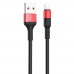 Кабель Hoco X26 USB to Lightning 1m чорно-червоний