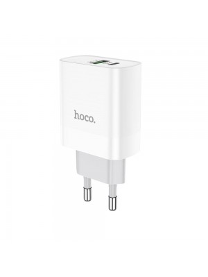  Зарядний пристрій Hoco C80A USB/ Type-C QC PD білий