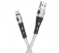 Кабель Hoco U105 USB to MicroUSB 1.2m сріблястий