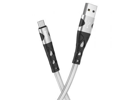 Кабель Hoco U105 USB to MicroUSB 1.2m сріблястий